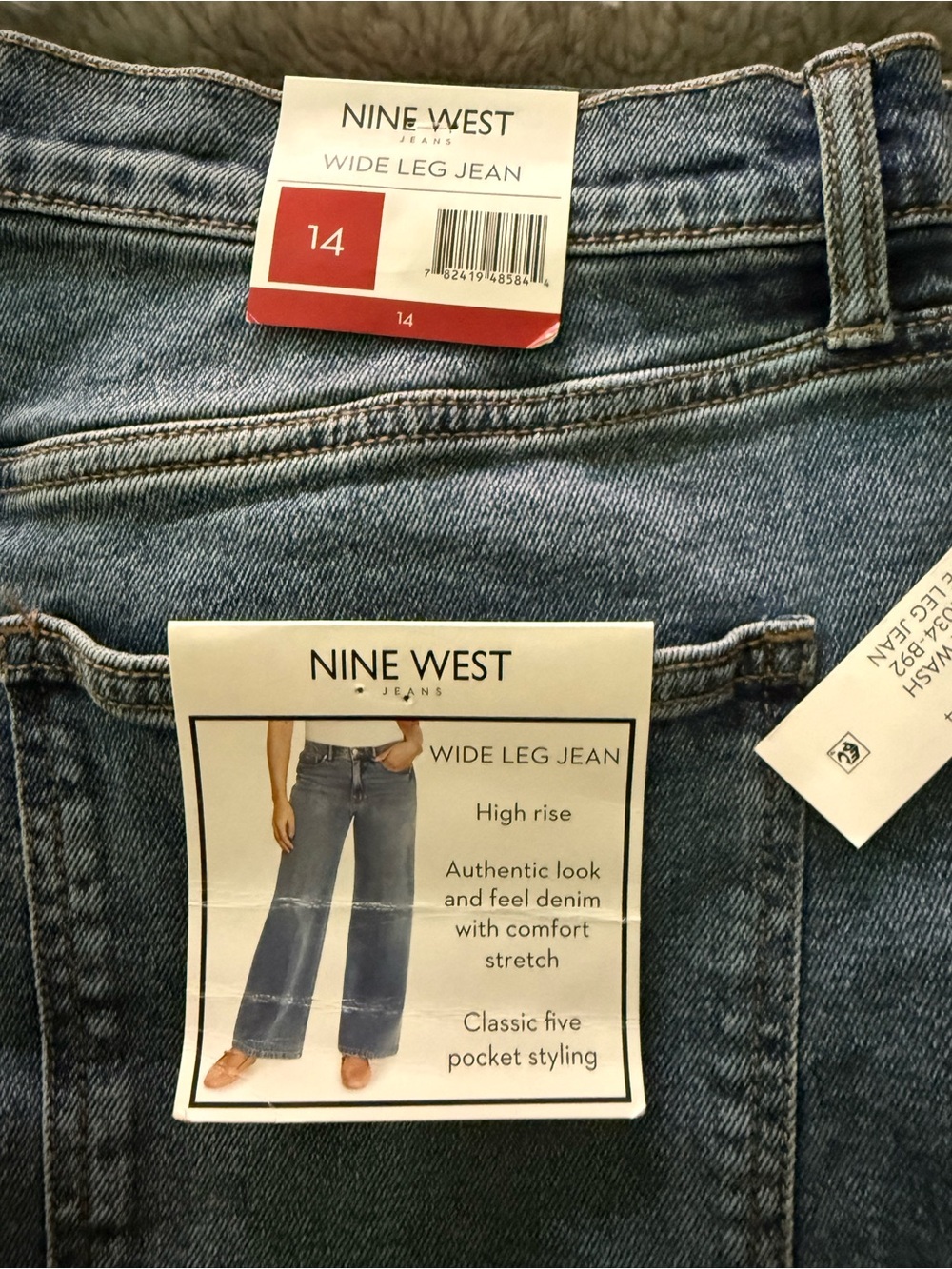 Nine West Wide Leg Jeans in Denim Blue